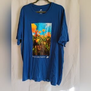 Nike Vibrant Blue Nature Short Sleeve Tee Size Xxl.